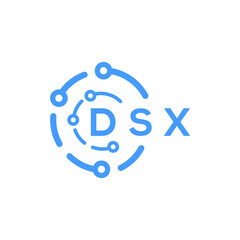 DSX technology letter logo design on white background. DSX creative initials technology letter  logo concept. DSX technology letter design.
