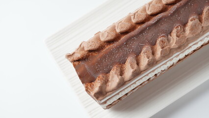 Chocolate and Vanilla Flavored vegetable fat ice cream with cemacao