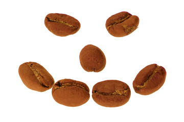 smiling face made of coffee beans