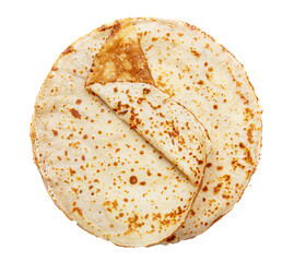 Fried pancakes on a white background.