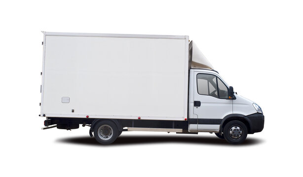 Iveco Daily white van, side view isolated on white background, 19 January 2015, Thessaloniki, Greece	