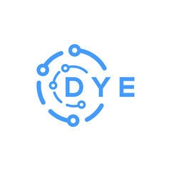 DYE technology letter logo design on white   background. DYE creative initials technology letter logo concept. DYE technology letter design.
