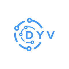 DYV technology letter logo design on white  background. DYV creative initials technology letter logo concept. DYV technology letter design.

