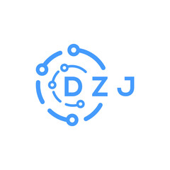 DZJ technology letter logo design on white  background. DZJ creative initials technology letter logo concept. DZJ technology letter design.
