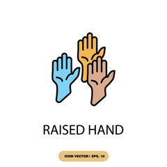 raised hand icons  symbol vector elements for infographic web