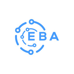 EBA technology letter logo design on white  background. EBA creative initials technology letter logo concept. EBA technology letter design.

