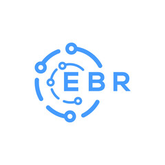 EBR technology letter logo design on white  background. EBR creative initials technology letter logo concept. EBR technology letter design.
