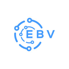 EBV technology letter logo design on white  background. EBV creative initials technology letter logo concept. EBV technology letter design.
