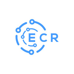 ECR technology letter logo design on white  background. ECR creative initials technology letter logo concept. ECR technology letter design.