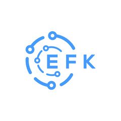 EFK technology letter logo design on white  background. EFK creative initials technology letter logo concept. EFK technology letter design.