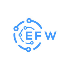 EFW technology letter logo design on white  background. EFW creative initials technology letter logo concept. EFW technology letter design.