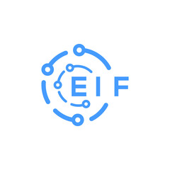 EIF technology letter logo design on white  background. EIF creative initials technology letter logo concept. EIF technology letter design.

