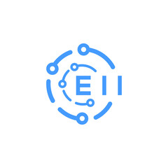 EII technology letter logo design on white  background. EII creative initials technology letter logo concept. EII technology letter design.
