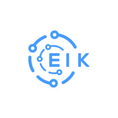 EIK technology letter logo design on white  background. EIK creative initials technology letter logo concept. EIK technology letter design.
