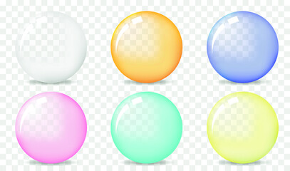 Transparent colored bubbles. Vector illustration.