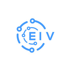 EIV technology letter logo design on white   background. EIV creative initials technology letter logo concept. EIV technology letter design.
