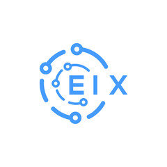 EIX technology letter logo design on white   background. EIX creative initials technology letter logo concept. EIX technology letter design.
