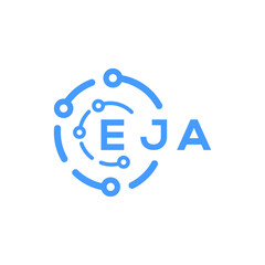 EJA technology letter logo design on white  background. EJA creative initials technology letter logo concept. EJA technology letter design.
