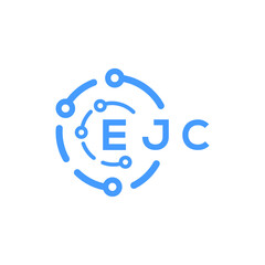 EJC technology letter logo design on white  background. EJC creative initials technology letter logo concept. EJC technology letter design.
