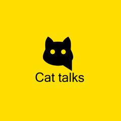 Template logo cat talk simple design perfect for icon applications