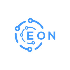EON technology letter logo design on white  background. EON creative initials technology letter logo concept. EON technology letter design.
