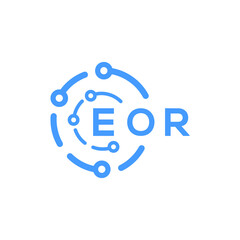 EOR technology letter logo design on white  background. EOR creative initials technology letter logo concept. EOR technology letter design.