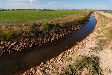 agricultural irrigation channel in the Spanish Levante