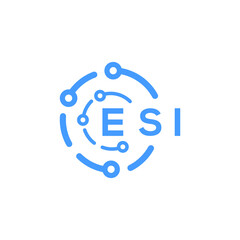 ESI technology letter logo design on white  background. ESI creative initials technology letter logo concept. ESI technology letter design.