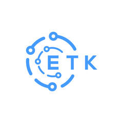 ETK technology letter logo design on white  background. ETK creative initials technology letter logo concept. ETK technology letter design.
