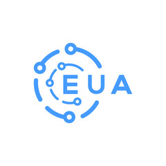 EUA technology letter logo design on white  background. EUA creative initials technology letter logo concept. EUA technology letter design.
