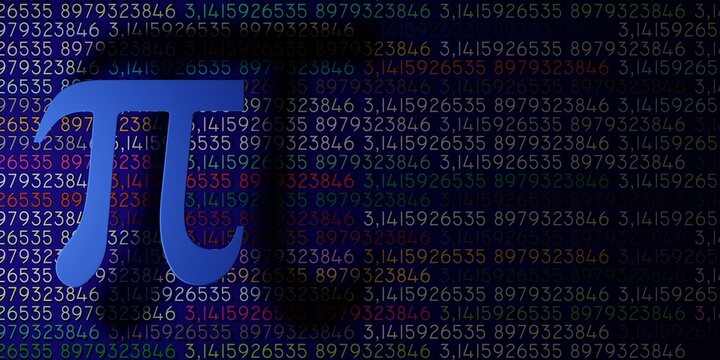 Happy PI day March 14th. Pythagoras mathematical numbers series ( 3,14) symbol. Pi Number Mathematic education symbol. 3d illustration