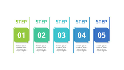 Creative concept for infographic with 5 steps, options, parts or processes. Business data visualization.