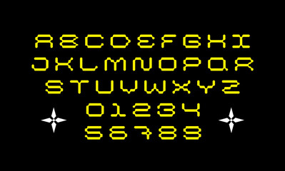 Techno vector font. Alphabet design for logo, header, futuristic interface