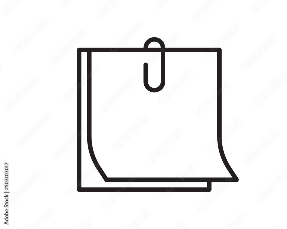 Aufkleber note icon vector sign. paper message or document page.