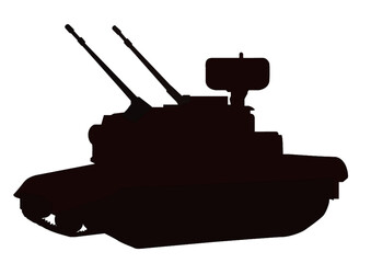 Silhouette eines Gepard Flak Panzers