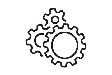 Setting icon vector with work cog gear element. Cogweel mechanism symbol.