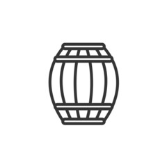 Wine barrel icon. Flat vector illustration