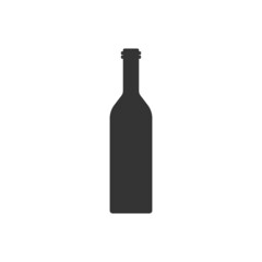 Wine bottle icon. Silhouette vector illustation.