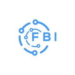 FBI technology letter logo design on white  background. FBI creative initials technology letter logo concept. FBI technology letter design.