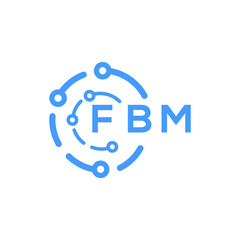 FBM technology letter logo design on white  background. FBM creative initials technology letter logo concept. FBM technology letter design.