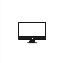 Computer monitor flat icon. Vector illustration