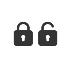 Open and closed locks icon. Symbol of access and password