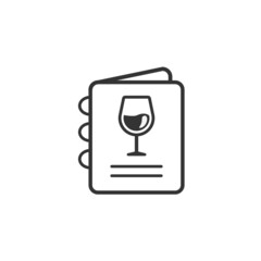Wine card icon. Wine menu flat vector illustration