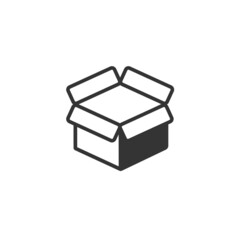 Open paper box illustration. Vector icon