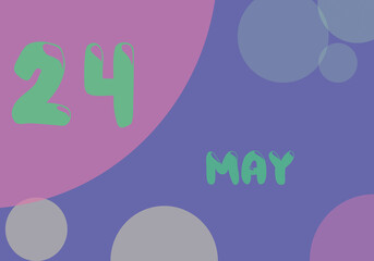 24 may day of the month in pastel colors. Very Peri background, trend of 2022.
