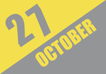 Calendar trendy colors 2021, 27 october. Background and lettering Ultimate Gray and Illuminating