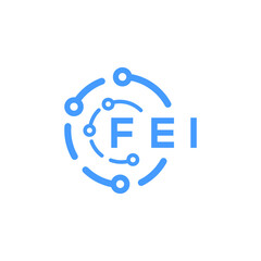 FEI technology letter logo design on white  background. FEI creative initials technology letter logo concept. FEI technology letter design.