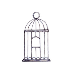 watercolor metallic birdcage..