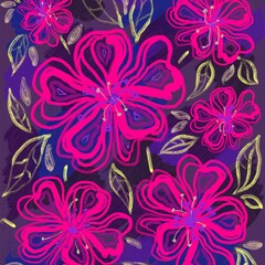 Fototapeta premium seamless pattern with flowers
