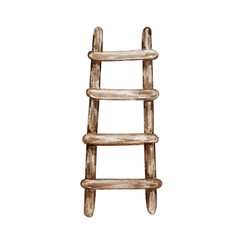 watercolor wooden ladder shelf.. © SvetaArt